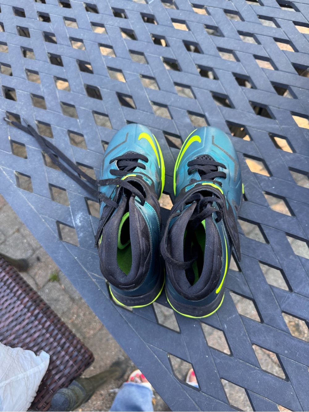 Nike Kids Teal and Neon Yellow Athletic Sneakers